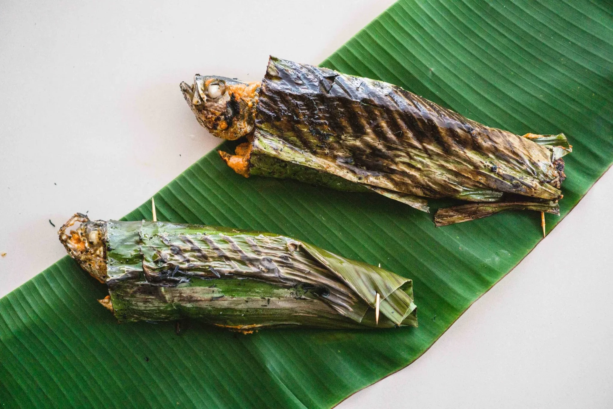 Banana Leaf Grilled Fish with Asian-ish Romesco-6